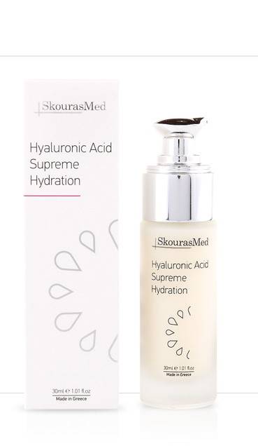 Ο ορός αντιγήρανσης Hyaluronic Acid Supreme Hydration του Skouras Med
