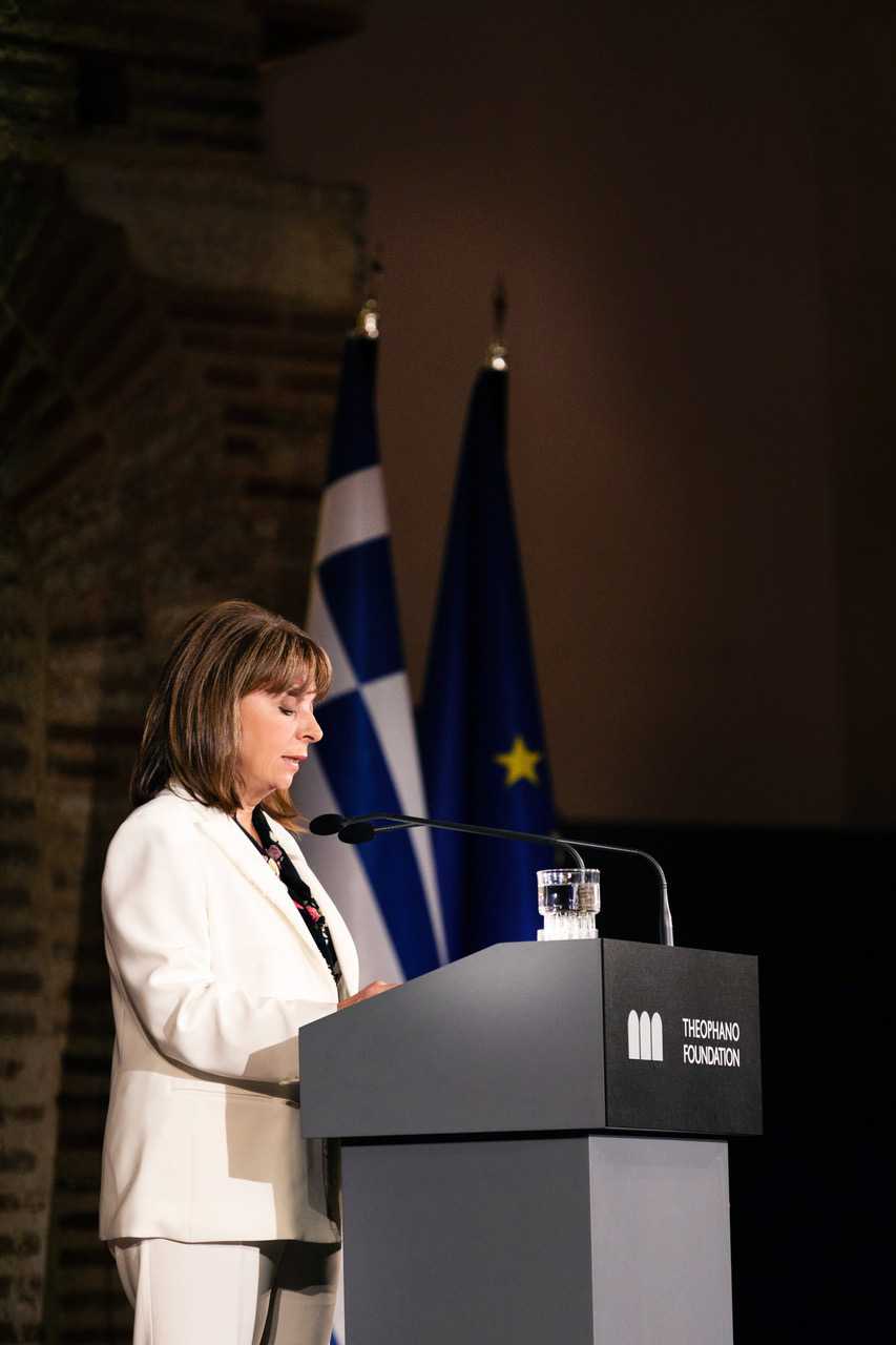 Η Α.Ε. Πρόεδρος της Ελληνικής Δημοκρατίας, Κατερίνα Σακελλαροπούλου.